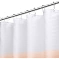thumbnail image 4 of Textured Fabric Bath Shower Curtain, Polyester Ombre Shower Curtains for Bathroom, Waterproof Shower Curtain Liner with 6 Hooks,Machine Washable (36 x 72 inch, Orange), 4 of 6