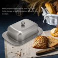 thumbnail image 4 of Stainless Steel Butter Dish Box Container Elegant Cheese Server Storage Keeper Tray With Easy To Ho, 4 of 5