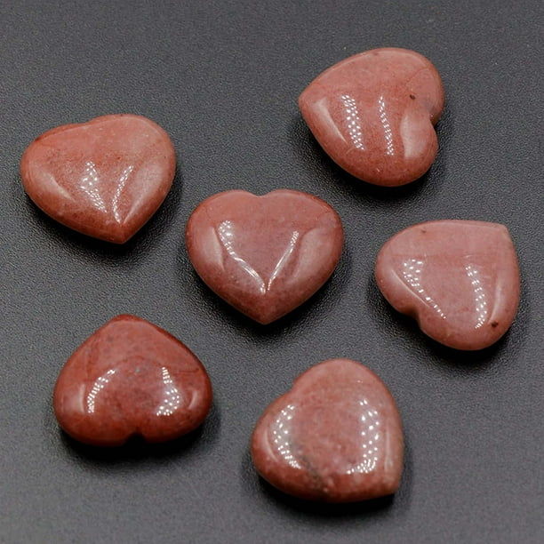 Natural Crystal Agate Stone 20mm Heart-shaped Small Ornament Without Holes Bare Stone DIY Decoration
