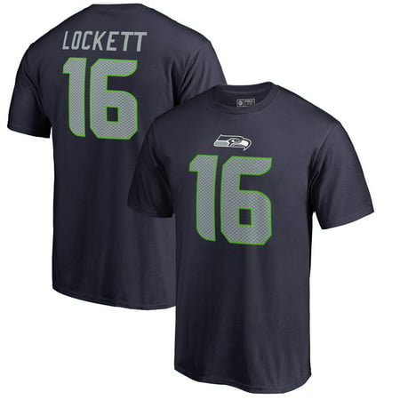 Tyler Lockett Seattle Seahawks NFL Pro Line by Fanatics Branded Team Authentic Stack Name & Number T-Shirt - College