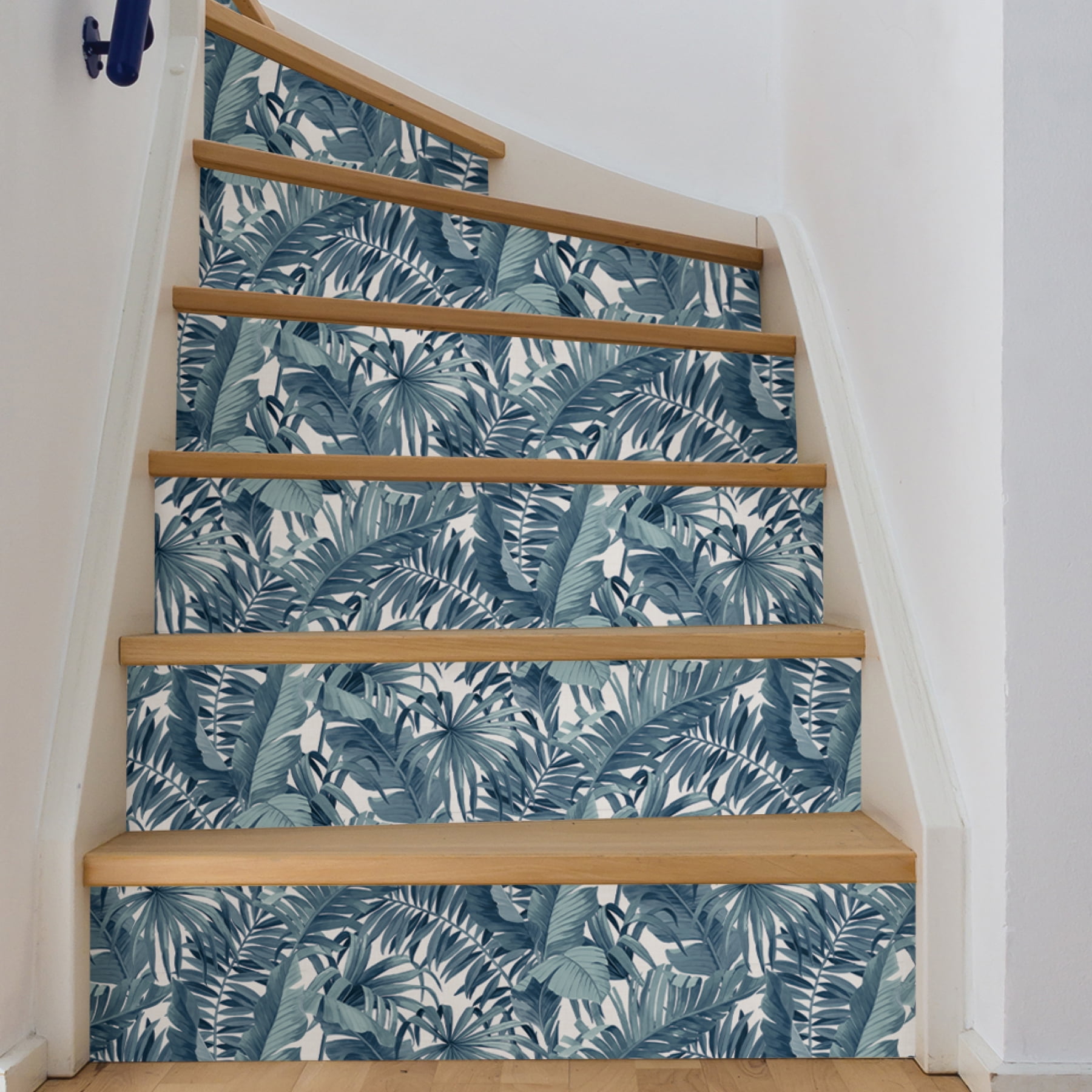 NuWallpaper Blue Maui Vinyl Peel And Stick Wallpaper, 216-in by 20.5-in, 30.75 sq. ft.