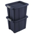 thumbnail image 4 of Sterilite Large Latching Tuff1 Storage Bin, 18 Gallon Rugged Plastic Tote with Latch Lid, Dark Blue, 6 Pack, 4 of 10