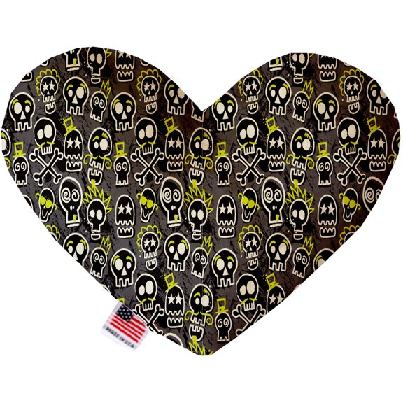 Pet and Dog Plush Heart or Bone Toy, "Skulls Group" (Available in different sizes, and 12 different pattern options!)