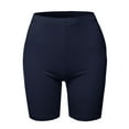 thumbnail image 2 of A2Y Women's Basic Solid Premium Cotton Mid Thigh High Rise Biker Bermuda Shorts Navy 2XL, 2 of 5
