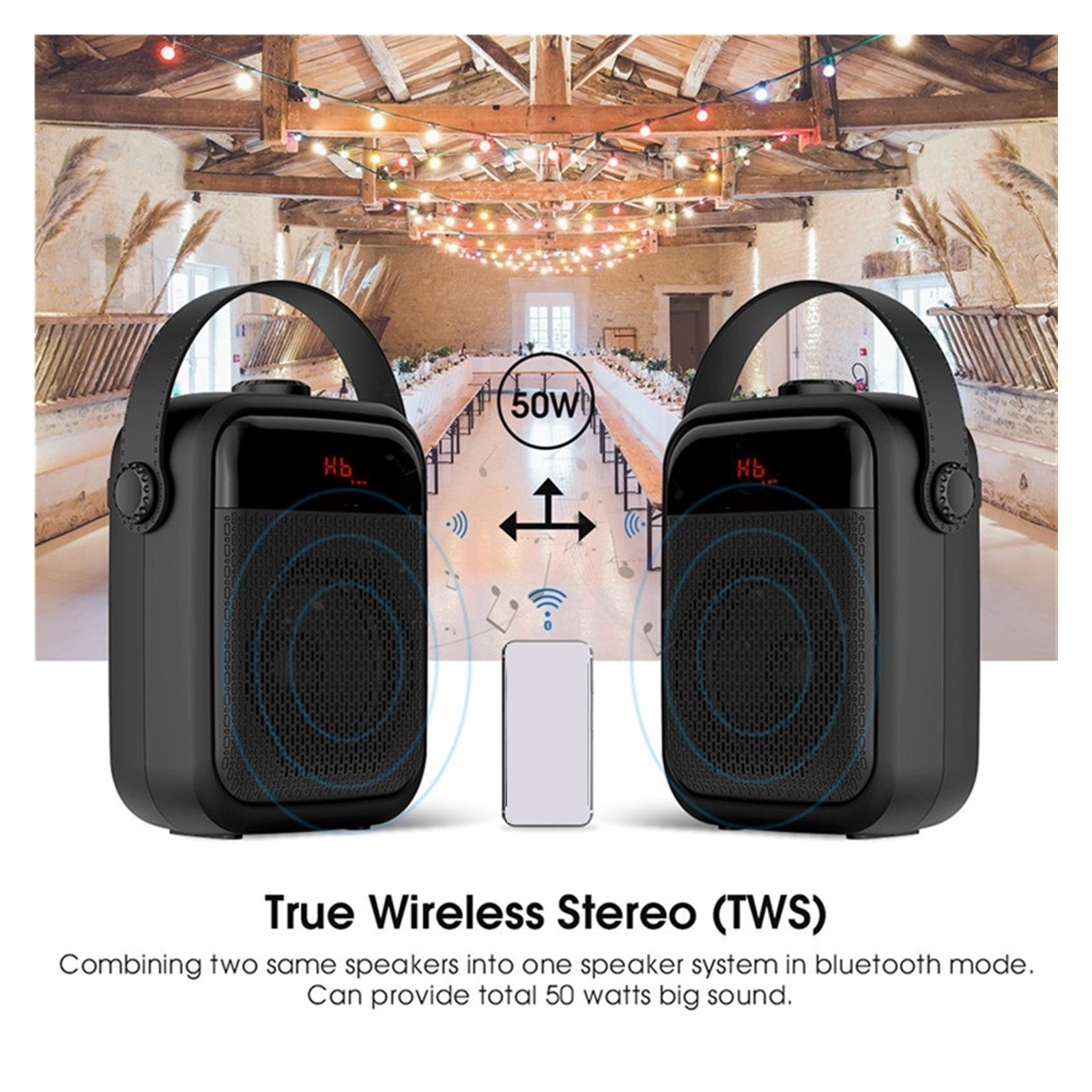 25W Voice Amplifier Wireless Microphone Audio Blue-tooth Speaker Megaphone Loudspeaker Recording FM Radio
