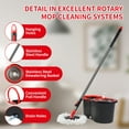 thumbnail image 6 of Spin Mop and Bucket with Wringer Set,360° Mop and Bucket System with 3 Microfiber Mop Refills and 61" Extended Handle for Floor Cleaning(Black), 6 of 8