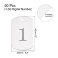 thumbnail image 2 of Uxcell Numbered Tag, Aluminum Key Tags Metal ID Tags, 1-50 Number with Ring Silver Tone Rectangle, Pack of 50, 2 of 5