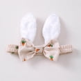 thumbnail image 5 of mgoYE Baby Girl Clothes 3Months Baby Girl Easter Outfit Ruffles Sleeve Bunny Carrot Printed Romper Dress with Headband Summer Clothes(Beige,3-6 Months), 5 of 6