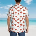 thumbnail image 6 of Xecao Hand Drawn Watermelon print Hawaiian shirt - a stylish short-sleeve button-down for men, perfect for casual beach and tropical outings., 6 of 9