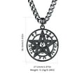 thumbnail image 4 of EUDORA Tetragrammaton Necklace Amuleto de Proteccion Punk Black Plated Sterling Silver Pentagram Necklace for Mens Pentacle Jewelry Witchy Gifts for Men Women Pagan Talisman, 24" Cord, 4 of 8