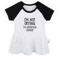 thumbnail image 1 of I'm Not Crying I'm Ordering Dinner Funny Dresses For Baby, Newborn Babies Skirts, Infant Princess Dress, 0-24M Kids Graphic Clothes (Black Raglan Dresses, 18-24 Months), 1 of 5