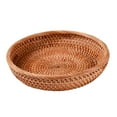 thumbnail image 4 of Cesta de mimbre Bandeja de mimbre, Cesta organizadora de refrigerios decorativa de mesa redonda, Cesta de fruta M, 4 of 9