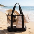 thumbnail image 5 of Clear Tote Bag Pvc Beach Handbag Portable Travel Shoulder Purse Large Capacity 16.9x13.2x5.1 Inches Summer Vacation Poolsides, 5 of 6