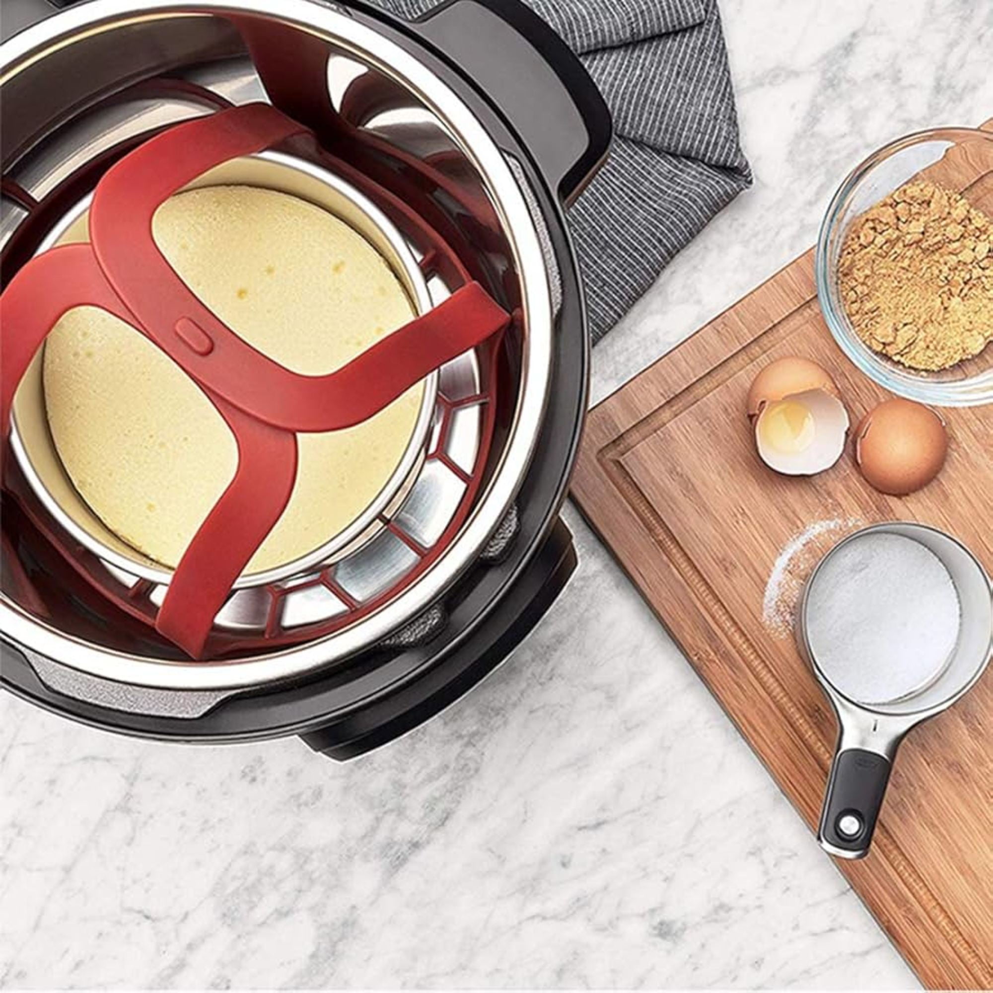 Instant Pot 5 Piece Silicone Accessory Set - Includes Roasting Rack, Egg Rack, Steamer Basket, Bakeware Sling, Egg Bite Mold with Lid - Ovenware & Kitchen Essentials for Home Cooks & Holiday Cookware