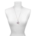 thumbnail image 3 of Delight Jewelry Silvertone Pink & Purple Butterfly on Large Flower Be Strong and Courageous Engraved Cross Zoey Necklace, 28", 3 of 4