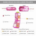 thumbnail image 3 of Pill Organizer with Medicine Labels Travel Daily Pill Container Mini Medication Organizer Storage Pill Organizer Travel Essentials Pill Case 7 Day (Pink & 161 Lables), 3 of 10