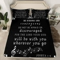 thumbnail image 2 of Feelyou Inspirational Words Queen Sheet Sets, Black White Melody Music Flat Sheet, Damask Flower Queen Fitted Sheet, Lightweight Room Decor, 4 Pieces, 2 of 7