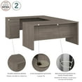 thumbnail image 2 of Bestar Logan 65W U Shaped Desk in silver maple, 2 of 4