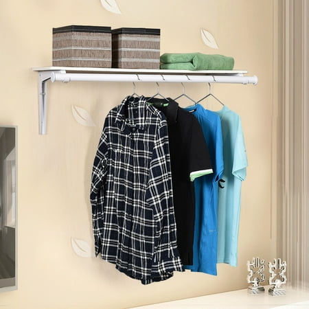 Pivoting Wall Mount Rack - Costway Wall Mount Folding Storage Shelf Utility Rack Holder Home Organizer Hanger