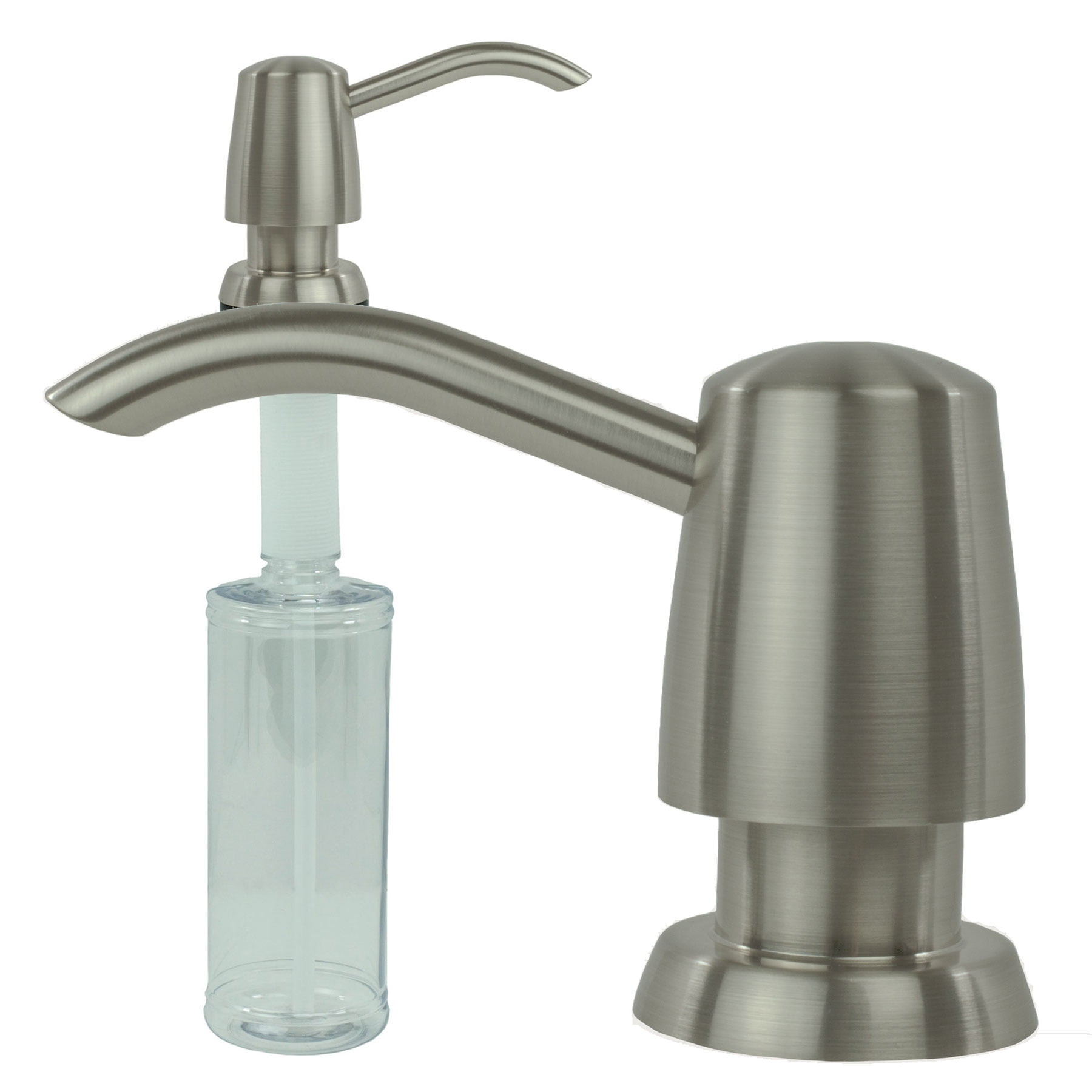 Kitchen Sink Liquid Built In Soap Dispenser Lotion Pump Modern Curved Arc Nozzle