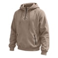 thumbnail image 5 of Eygvbb Men's Quarter Zip Hoodie Long Sleeve Pullover Sweatshirt With Zipper Pockets Drawstring Hood Loose Fit Versatile Trendy Casual Top, 5 of 8