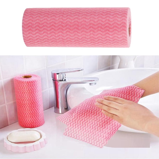 50 hojas / rollo de paños de cocina desechables no tejido Toallitas de limpieza multis Toals de cocina Paños de cocina Toallitas cticas rojo Soledad Paños de limpieza de platos de cocina
