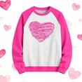 thumbnail image 5 of Girls Valentine's Day Sweatshirt Hot Pink Long Sleeve Crewneck with Heart Graphic Cute Gift for Kids 4-14 Years,Size 7-8 T, 5 of 5