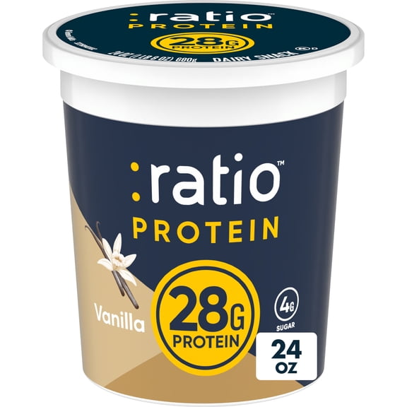 Ratio Yogurt Protein Cultured Dairy Snack, Vanilla, 28g Protein, 24 oz
