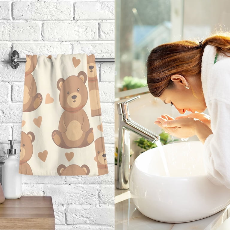 Teddy Bears Hand Towel Bath Towels Face Towels Cotton Absorbent