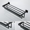 thumbnail image 2 of KOKOSIRI Matte Black Towel Rack 24'' Bathroom Towel Shelf with Double Towel Bars SUS304 Stainless Steel Wall Mounted B6003BK-L24, 2 of 7