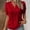 Red, variant on ALLLIST Lace Womens Tops Short Sleeve V Neck T-Shirts Lace Solid Blue Shirts for Women