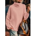 thumbnail image 2 of Suéter PRETTYGARDEN Cuello Alto Manga Larga Rosa Talle S, 2 of 7