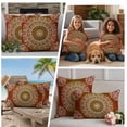 thumbnail image 4 of Orange Boho Outdoor Pillow Covers 18x18 Set of 2,Waterproof Patio Throw Pillowcase Protectors,Country Vintage Ethnic Abstract Geometric Decorative Pillow Shams Cushion Covers for Seat Bed Couch Sofa, 4 of 8