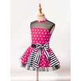 thumbnail image 5 of YEAHDOR Little Girls Ballet Tutu Dress Polka Dots Shiny Sequins Jazz Latin Dance Dress,Sizes 4-14 Hot Pink 12, 5 of 6