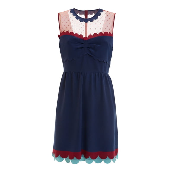 658.00€ RED VALENTINO MR0VA4N8 Silk Dress Blue / Cinnamon ( 40 )