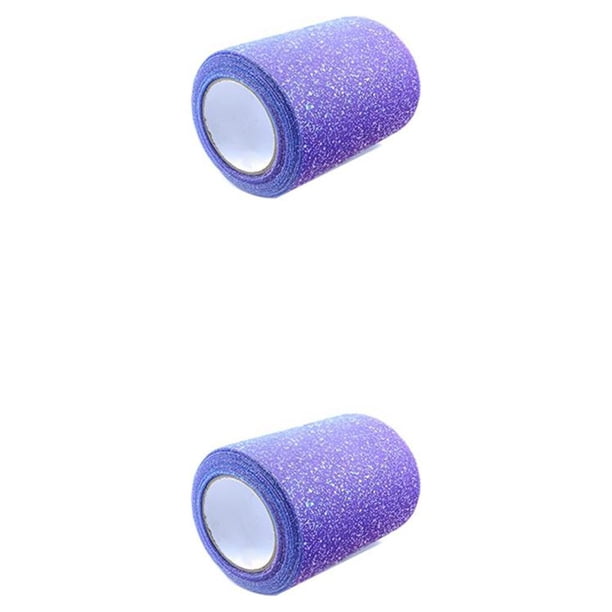 Billuyoard Rollo de tul Glitter Tulles Sparkly Hollow-out Sequin Sparkle Rainbow Rolls Vestido transpirable Decoraciones Disfraz Azul Azul púrpura 2Conjunto