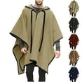 thumbnail image 3 of Poncho Men & Women - Steampunk Gothic Hooded Fashion Poncho Comfortable Home Clothes House Coat Unisex Wool Hoodied, 3 of 3