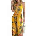 thumbnail image 3 of Women Floral Print Backless Romper, Sleeveless Deep V-neck Jumpsuit One Piece, 3 of 5