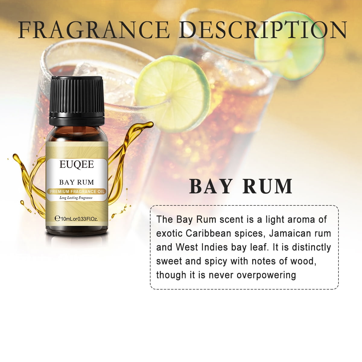  Wuhura Bay Rum Fragrance Oil for Men 30ML - Premium Grade  Scented Oil Bay Rum Essential Oil for Diffuser (1.01 Fl Oz) : Health &  Household
