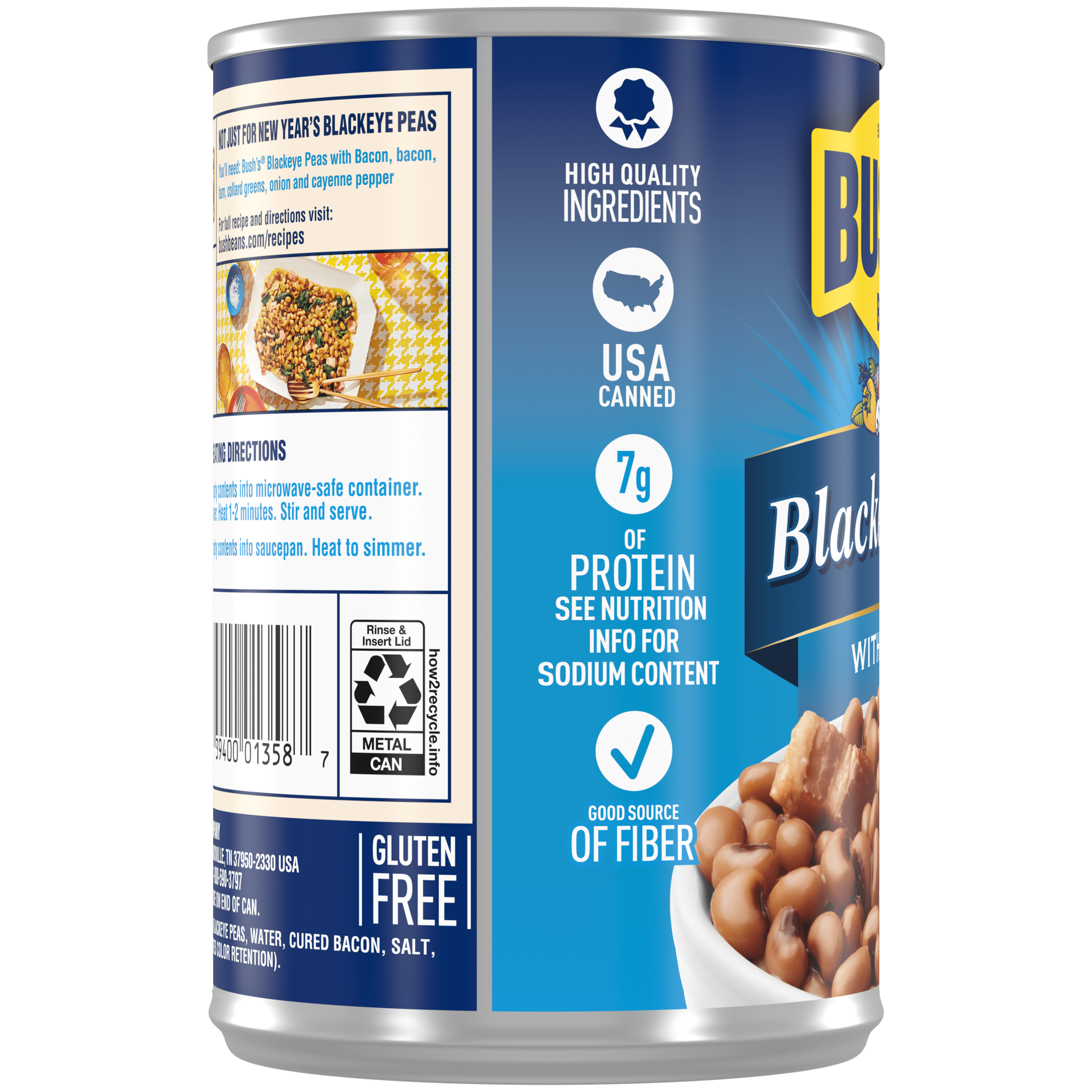 (12 pack) Bushs Blackeye Peas with Bacon 15.5 OZ