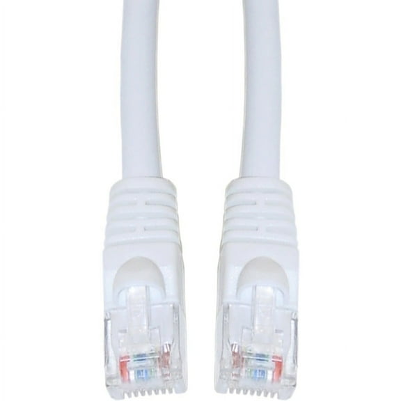Cat6 White Ethernet Patch Cable, Snagless/Molded Boot, 35 foot
