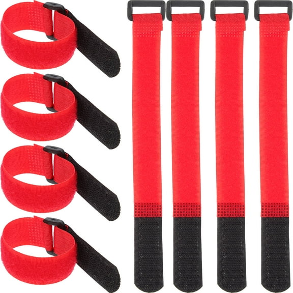 RENACLIPY Red Nylon Cable Ties with Hook and Fasteners for Home and Office Use, 20 Pieces