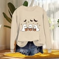 thumbnail image 3 of Womens Cropped Halloween Sweatshirts Fashion Ghost Graphic Pullover Shirts Cute Long Sleeve Trendy Clothes Gray, L, 3 of 4