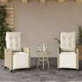 thumbnail image 3 of vidaXL 3 Piece Bistro Set with Cushions Beige Poly Rattan, 3 of 47