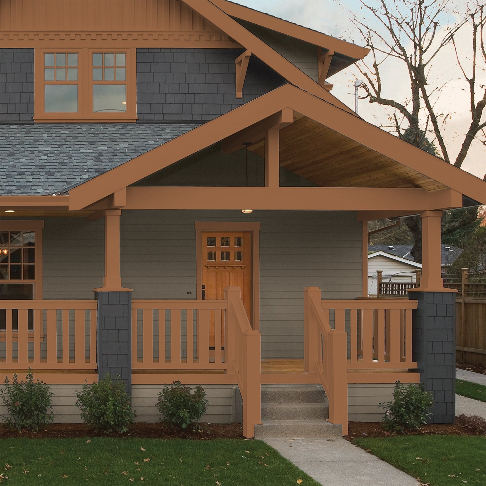 Glidden HEP Cinnamon Stick / Orange Semi-Gloss Exterior Paint with Primer, 1 Quart