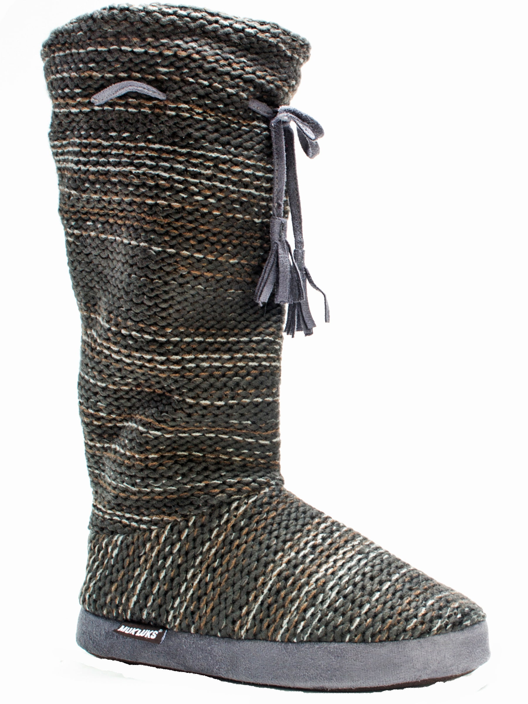Muk Luks Grommet Women's Slipper Knit Sweater Boots Sherpa Size 5-6 S ...