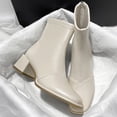 thumbnail image 4 of Akiihool Women's Boots Women's Wedge Boots Elastic Slip on Elastic Ankle Booties (Beige,8), 4 of 5