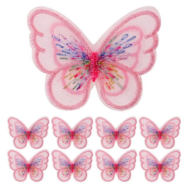 SHISUYAN 20Pcs Butterflies Design 3D Patches Embroidered Butterflies Cloth Pastes Clothes Decor