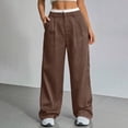 thumbnail image 2 of Women's Pants Fashion Casual Pants For Women Casual High Waisted Color Blocked Drape Striped Straight Leg With Wide Leg Patchwork Trousers, 2 of 7