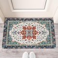 thumbnail image 2 of Boho Blue Retro Patterned Carpet Door Mat Welcome Door Mat for Front Door, Home Entrance, Yard, Floor, Patio, Non Slip Spring Summer Welcome Mat Indoor Outdoor Doormat 30"*17", 2 of 6